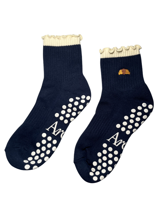 Grip Socks - Midnight Croissant