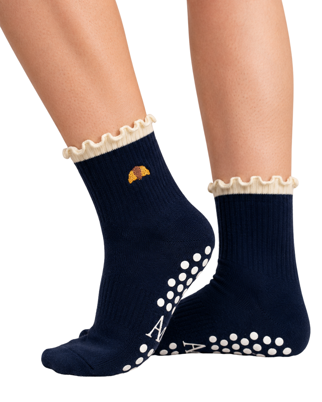 Grip Socks - Midnight Croissant